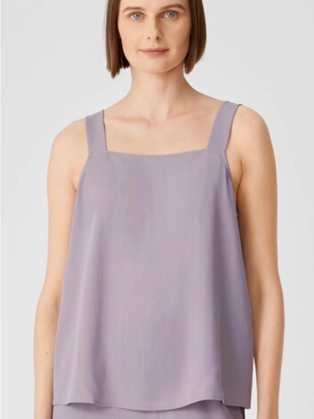 Eileen Fisher Lavender Square-Neck Sleeveless Tank
